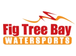 Logo di Fig Tree Bay Watersports, colori vivaci e design dinamico.