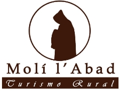 Logo di Molí l'Abad, turismo rurale con figura di monaco incappucciato.